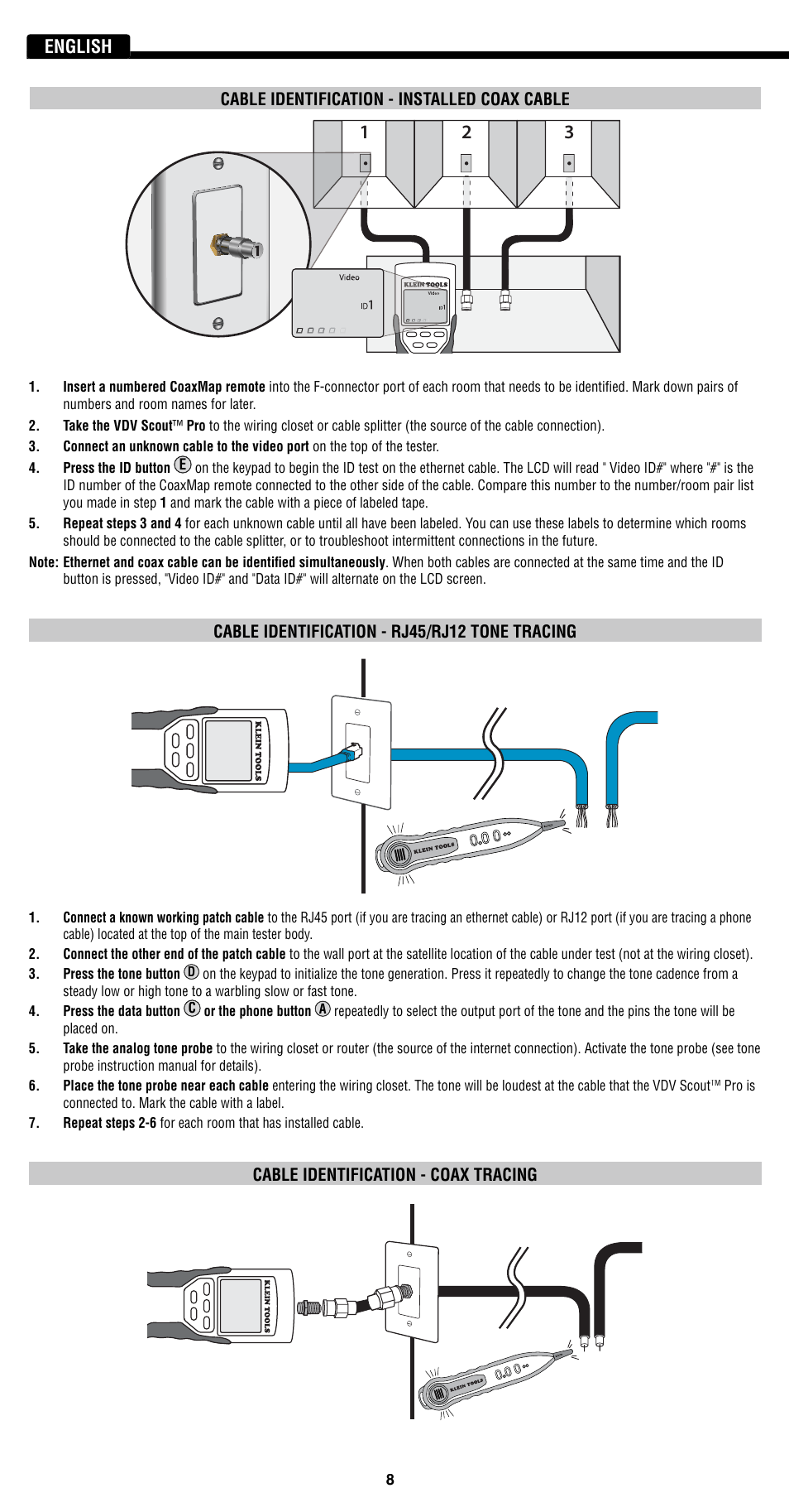 Klein Tools VDV501-814 User Manual | Page 8 / 36