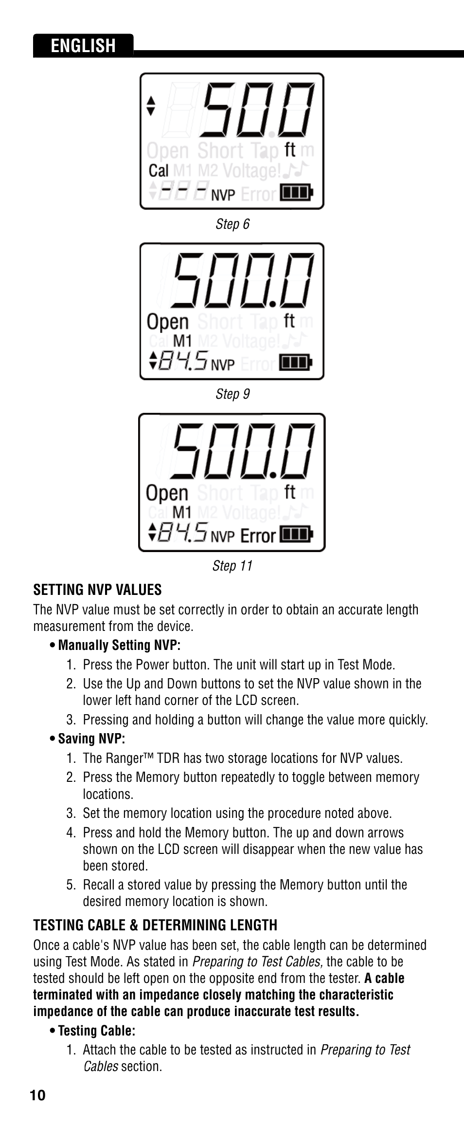 English | Klein Tools VDV501-090 User Manual | Page 10 / 44