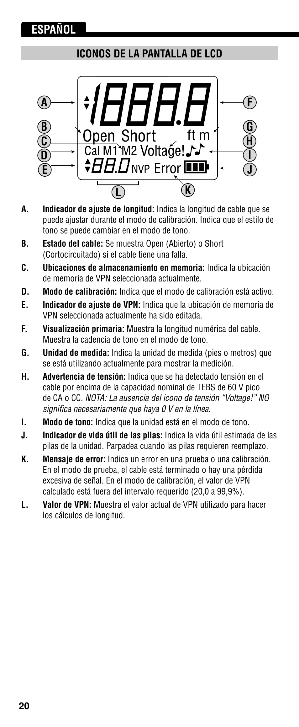 Español | Klein Tools VDV501-090 User Manual | Page 20 / 44