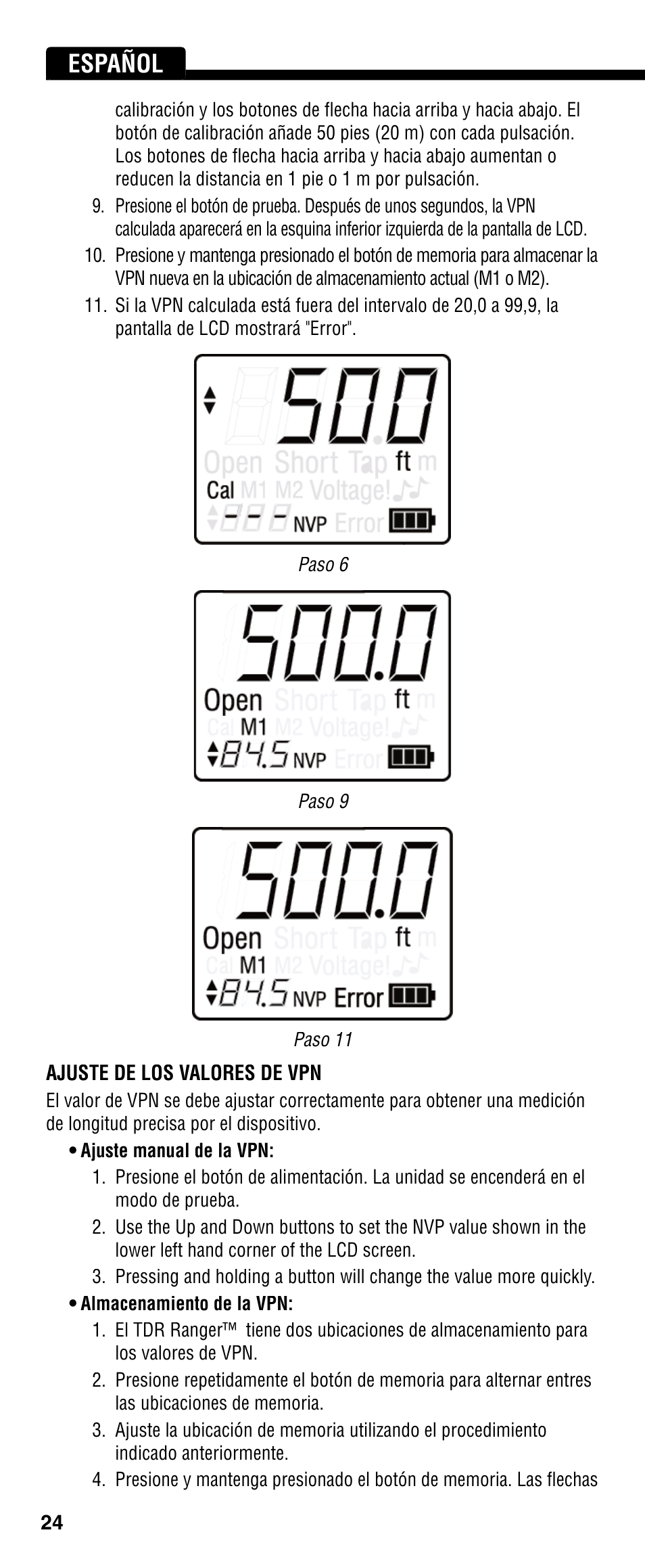 Español | Klein Tools VDV501-090 User Manual | Page 24 / 44