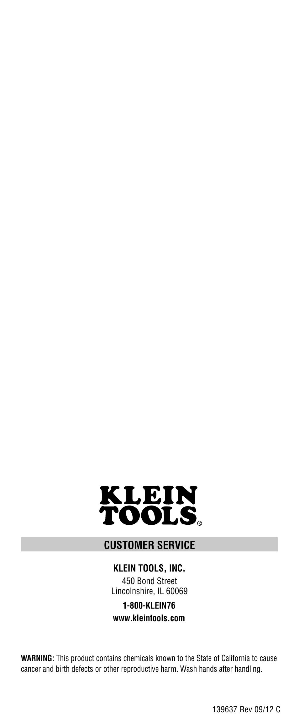 Customer service | Klein Tools VDV501-090 User Manual | Page 44 / 44