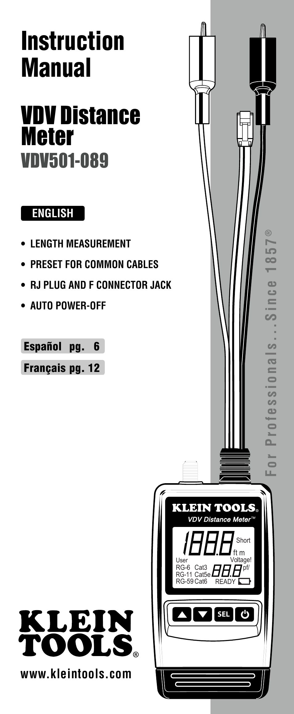 Klein Tools VDV501-089 User Manual | 20 pages