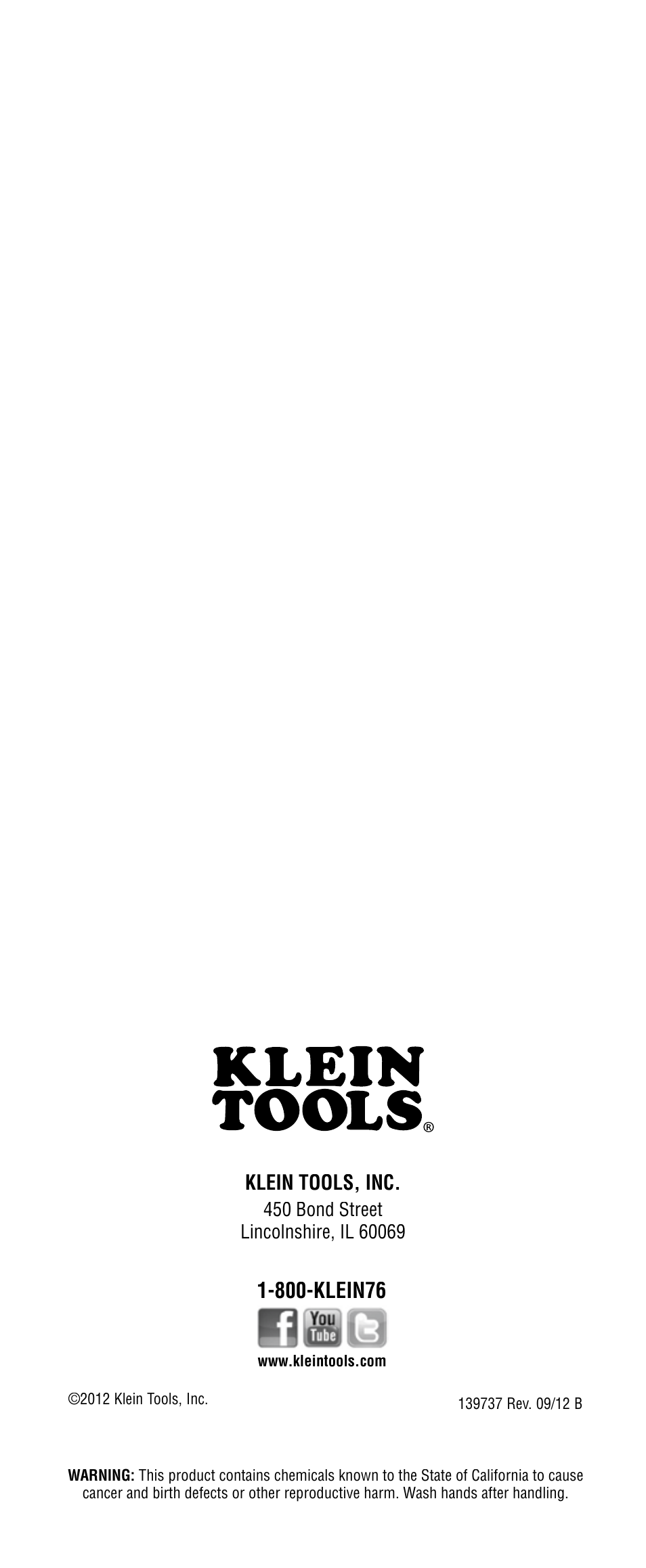 Klein tools, inc | Klein Tools VDV501-089 User Manual | Page 20 / 20