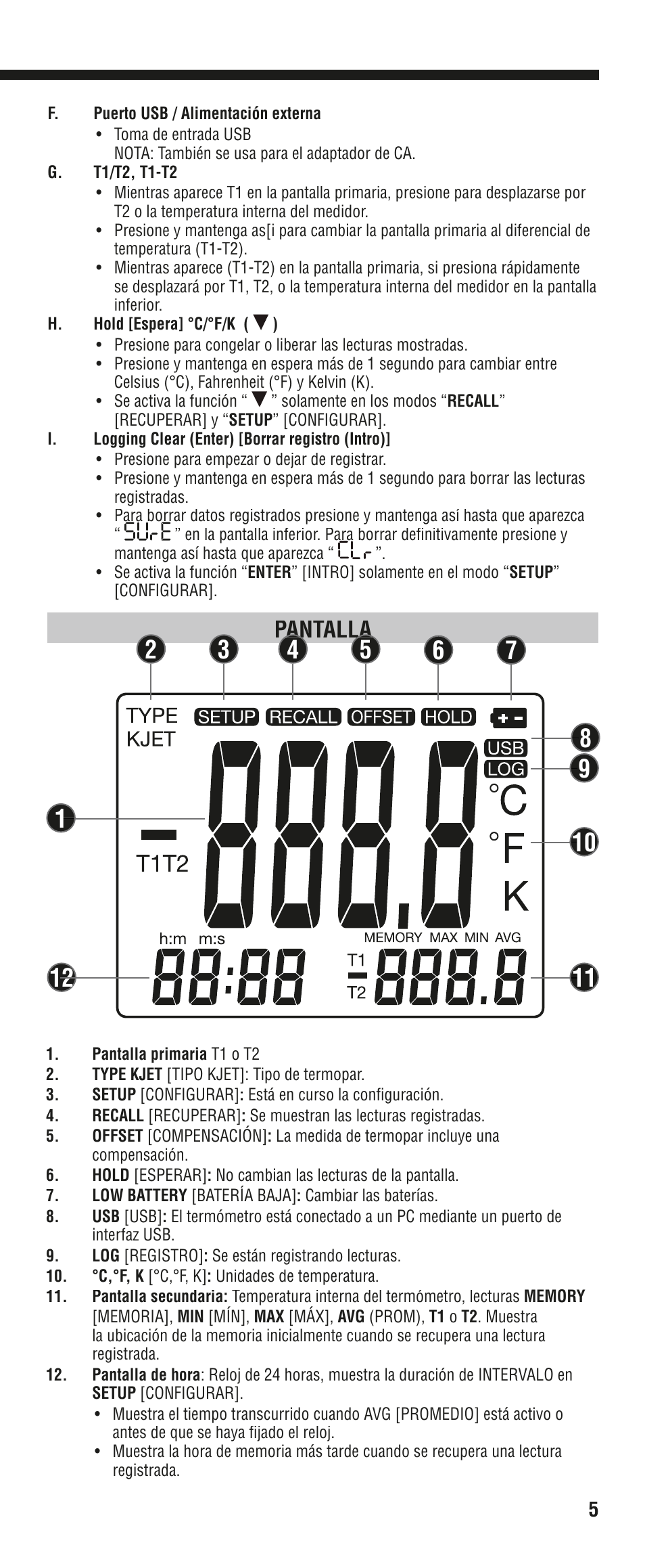 Pantalla | Klein Tools DTL302 User Manual | Page 17 / 36