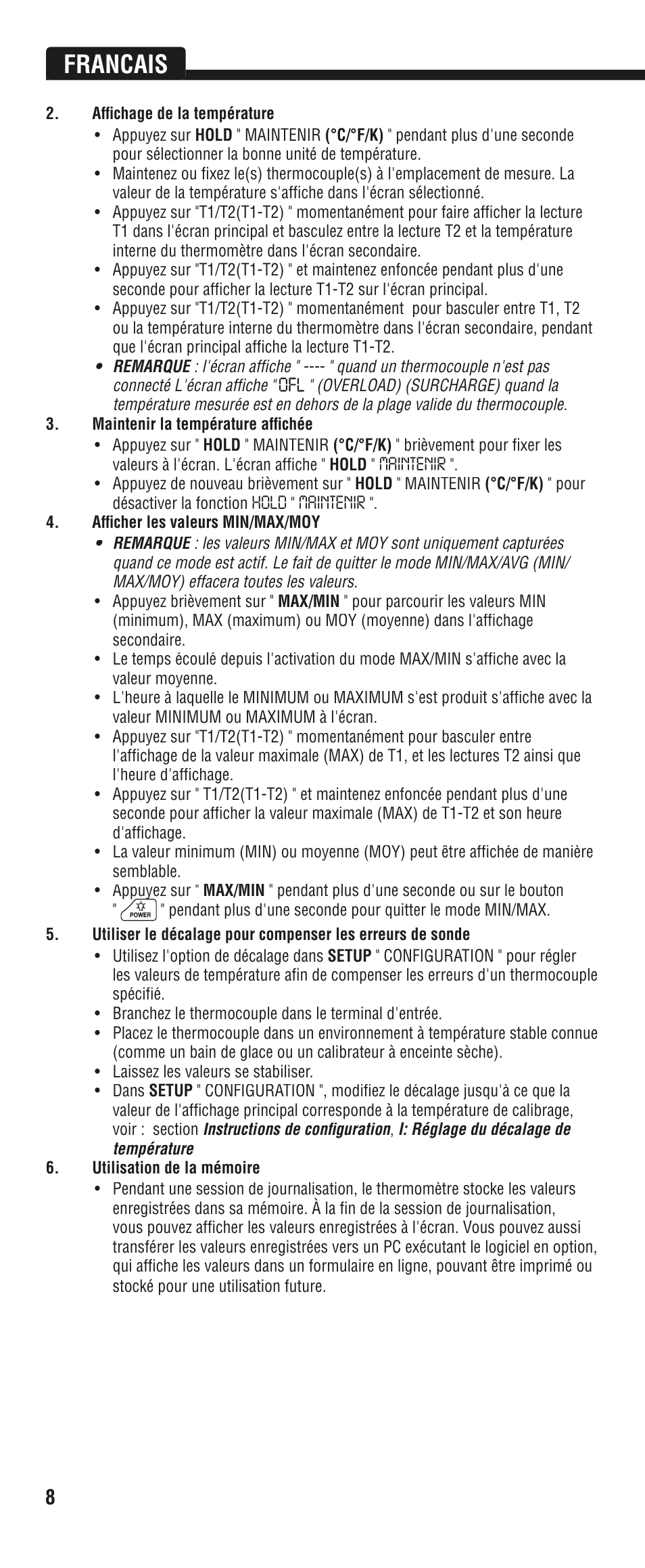 Francais | Klein Tools DTL302 User Manual | Page 32 / 36