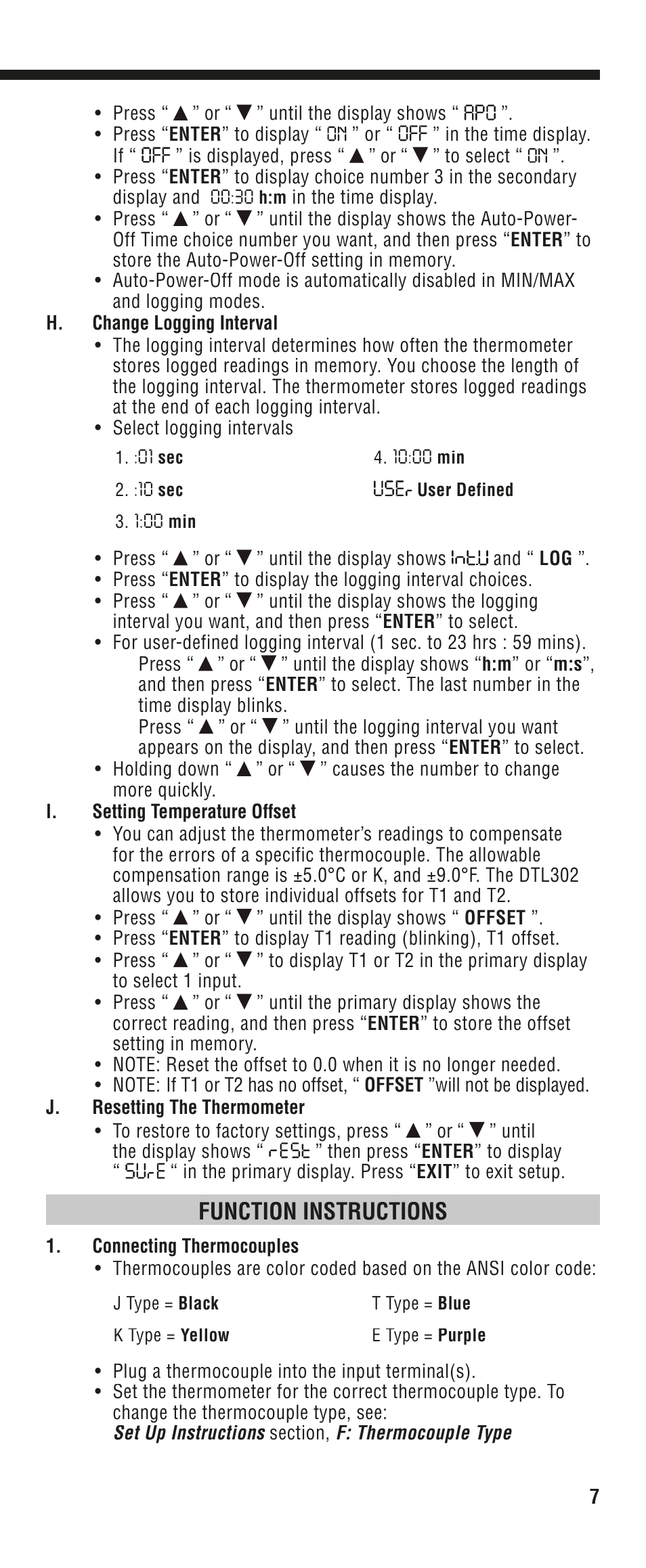 Function instructions | Klein Tools DTL302 User Manual | Page 7 / 36