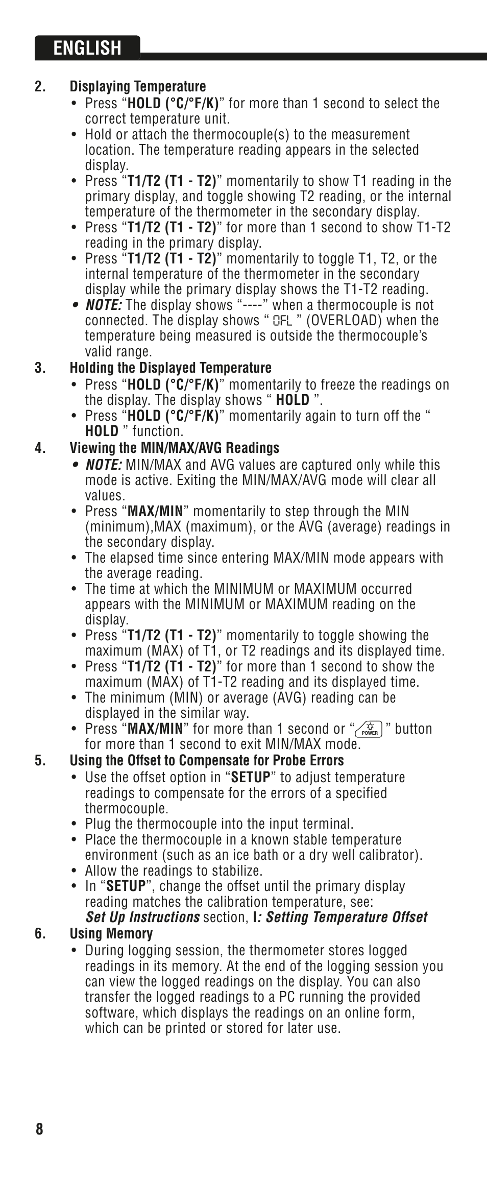 English | Klein Tools DTL302 User Manual | Page 8 / 36