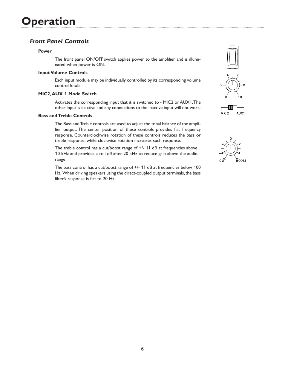 Operation, Front panel controls | Bogen C35 User Manual | Page 8 / 12