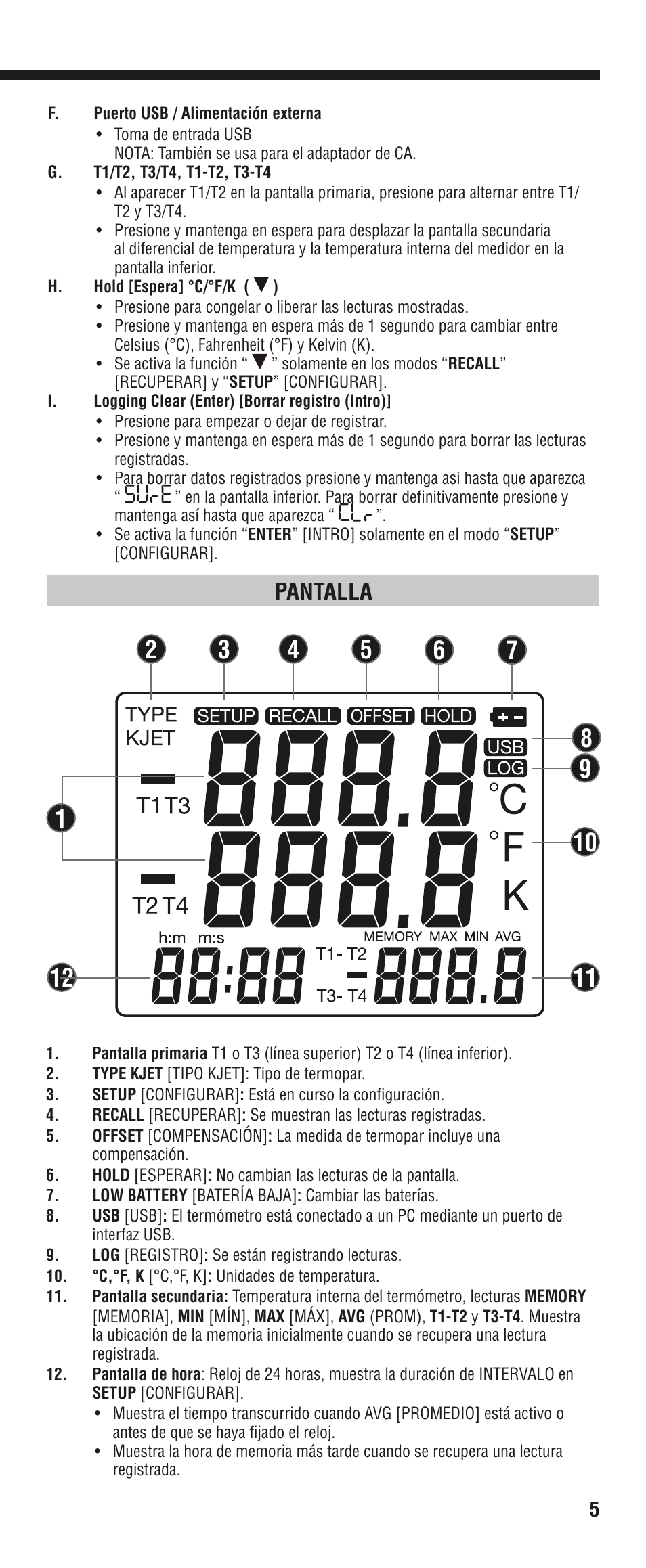 Pantalla | Klein Tools DTL304 User Manual | Page 17 / 36