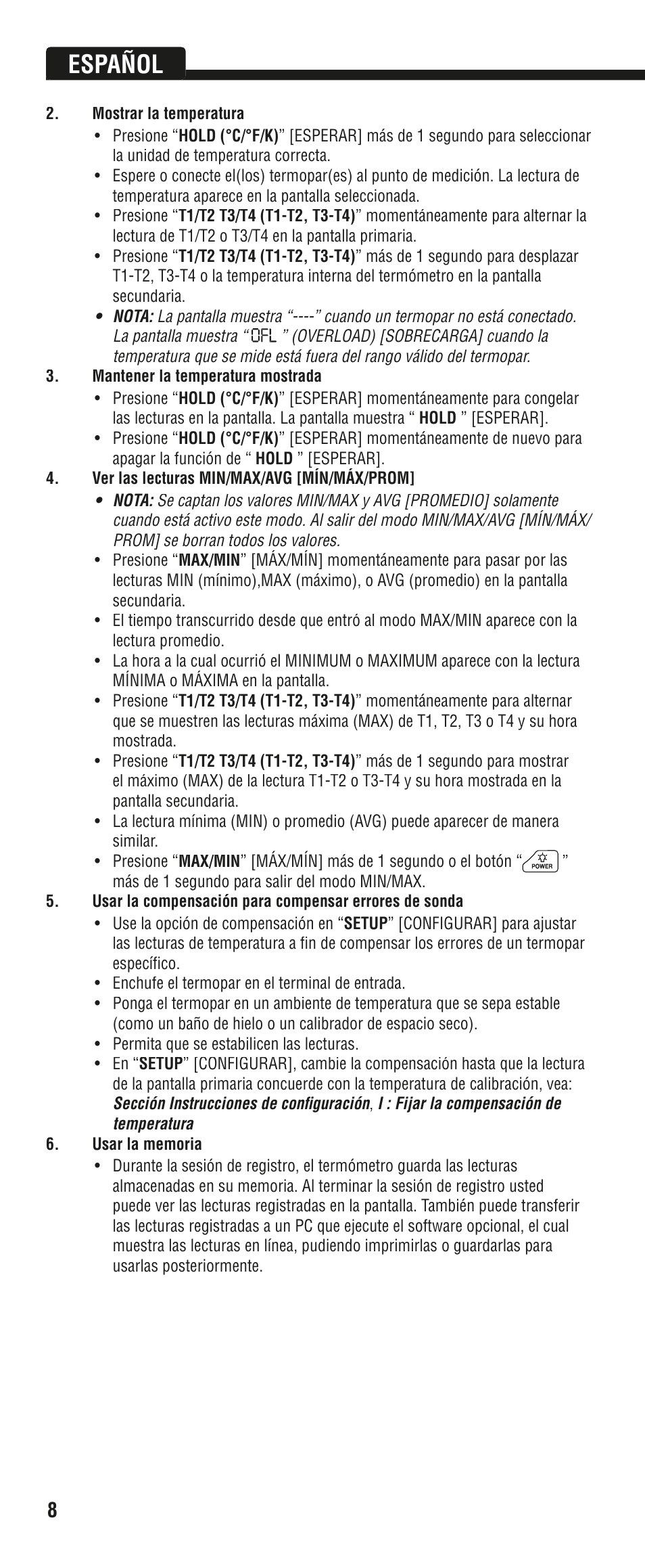 Español | Klein Tools DTL304 User Manual | Page 20 / 36