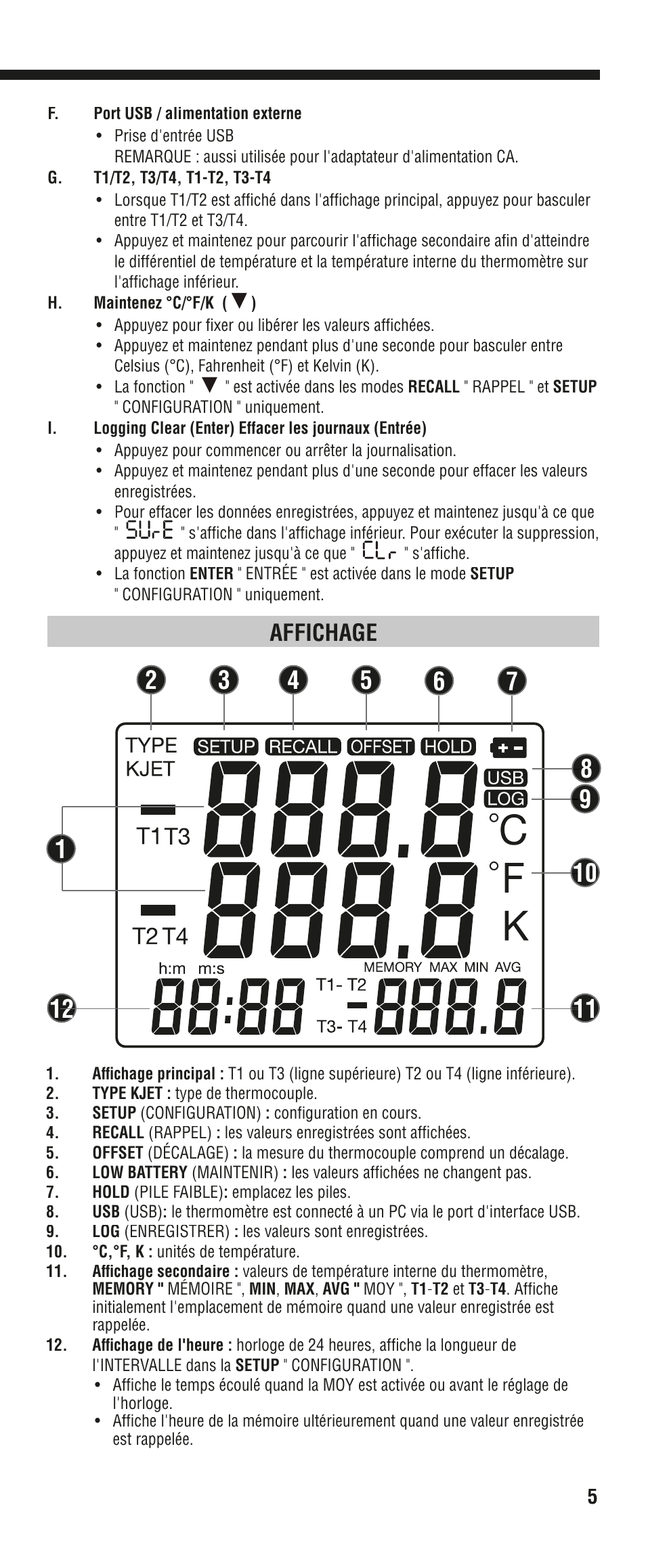 Affichage | Klein Tools DTL304 User Manual | Page 29 / 36