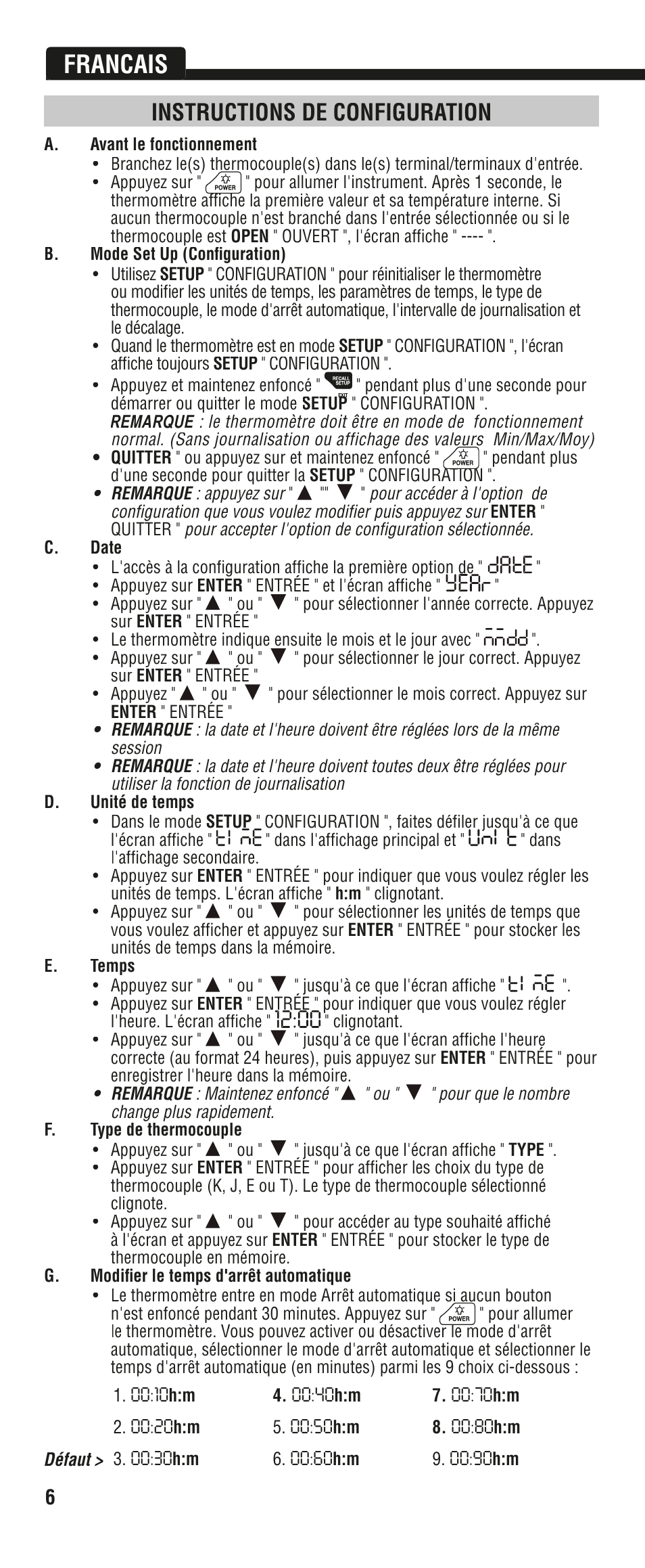 Francais, Instructions de configuration | Klein Tools DTL304 User Manual | Page 30 / 36