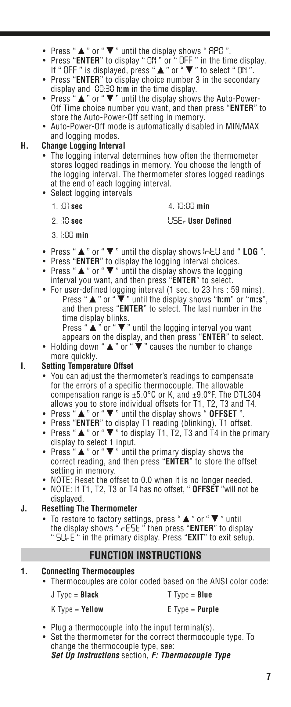 Function instructions | Klein Tools DTL304 User Manual | Page 7 / 36