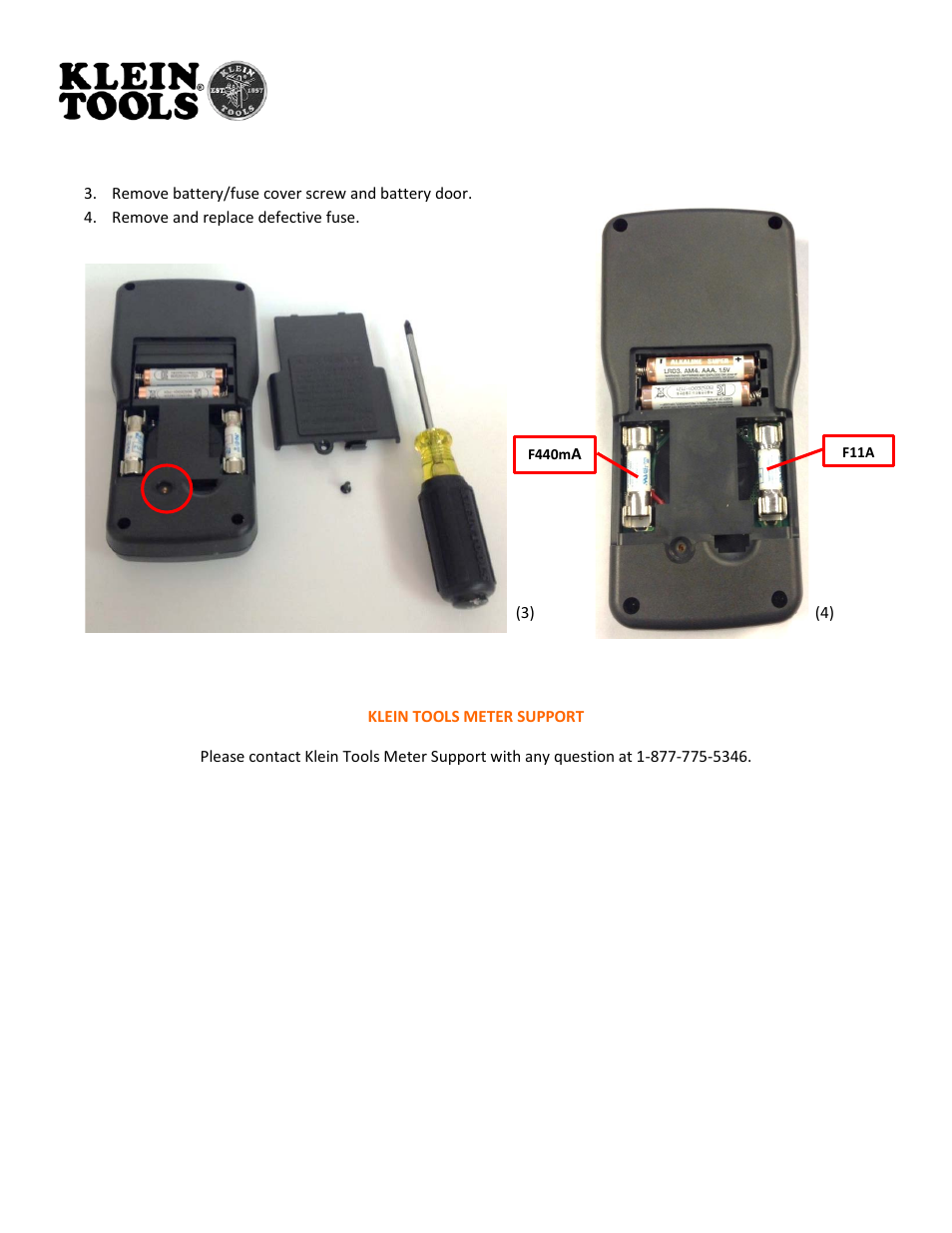 Digital multimeter fuse replacement | Klein Tools MM100 User Manual | Page 4 / 4