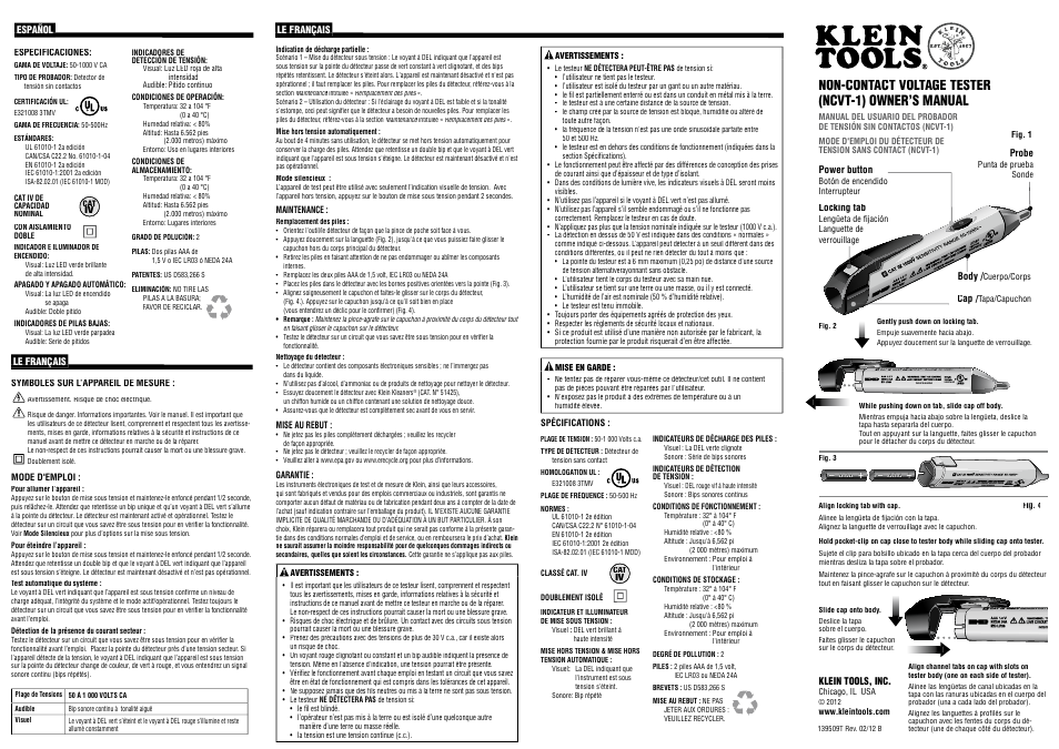 Klein Tools NCVT-1 User Manual | 2 pages