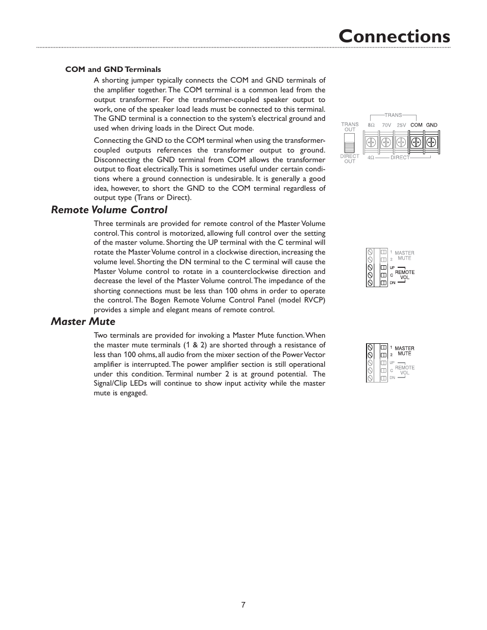 Connections | Bogen WV100 User Manual | Page 9 / 16