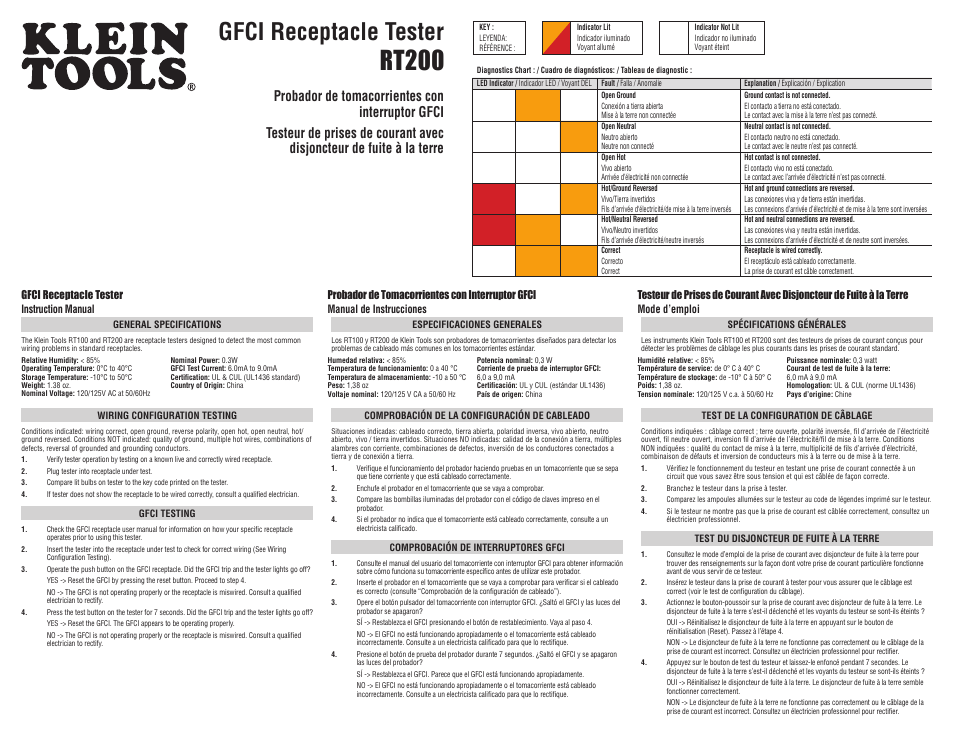 Klein Tools RT200 User Manual | 1 page