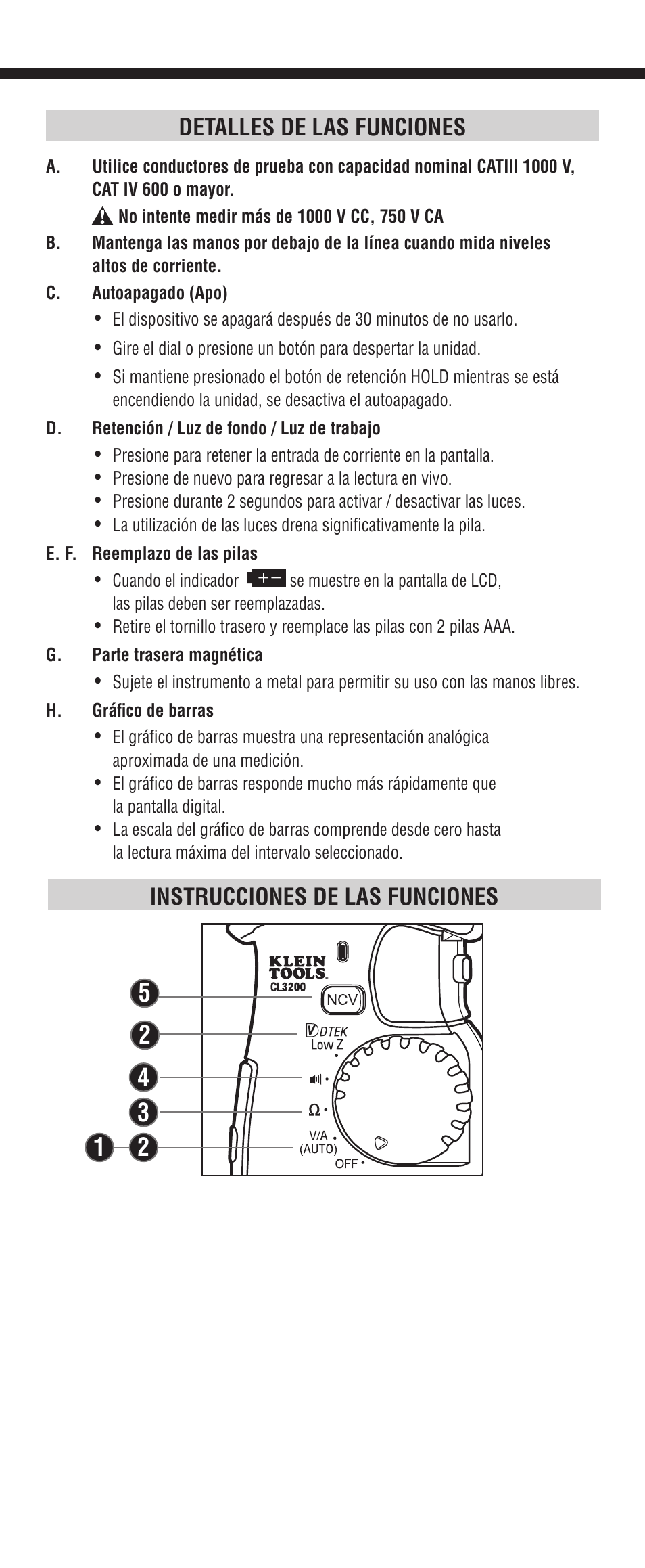 Klein Tools CL3200 User Manual | Page 12 / 24