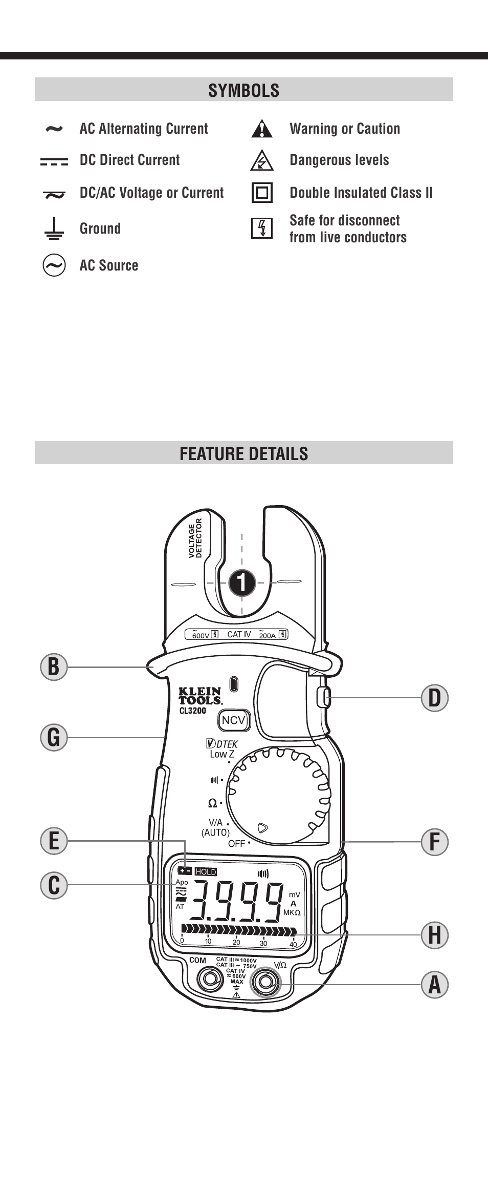 Klein Tools CL3200 User Manual | Page 3 / 24