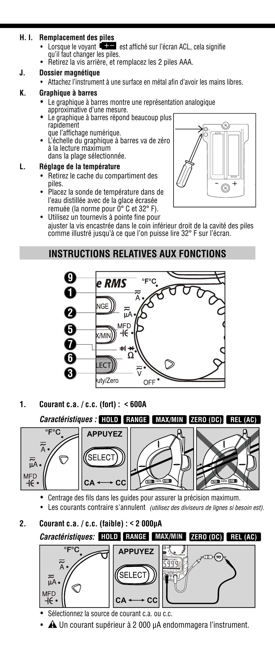 Instructions relatives aux fonctions | Klein Tools CL2300 User Manual | Page 20 / 24