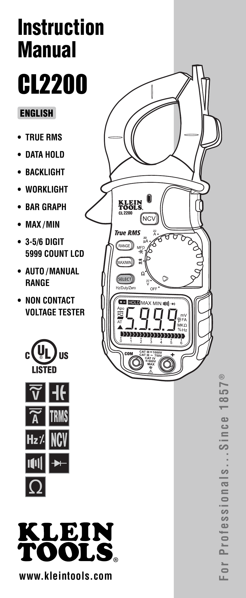 Klein Tools CL2200 User Manual | 24 pages