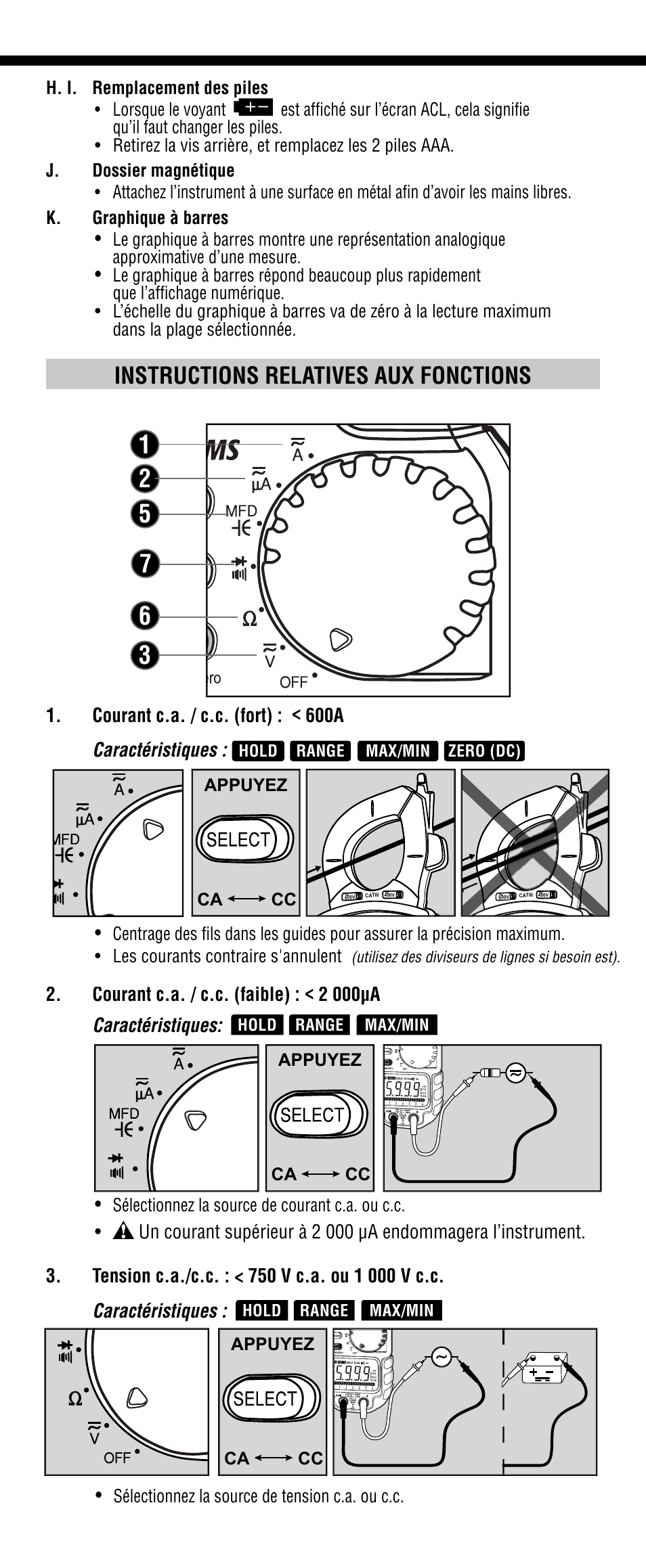 Instructions relatives aux fonctions | Klein Tools CL2200 User Manual | Page 20 / 24