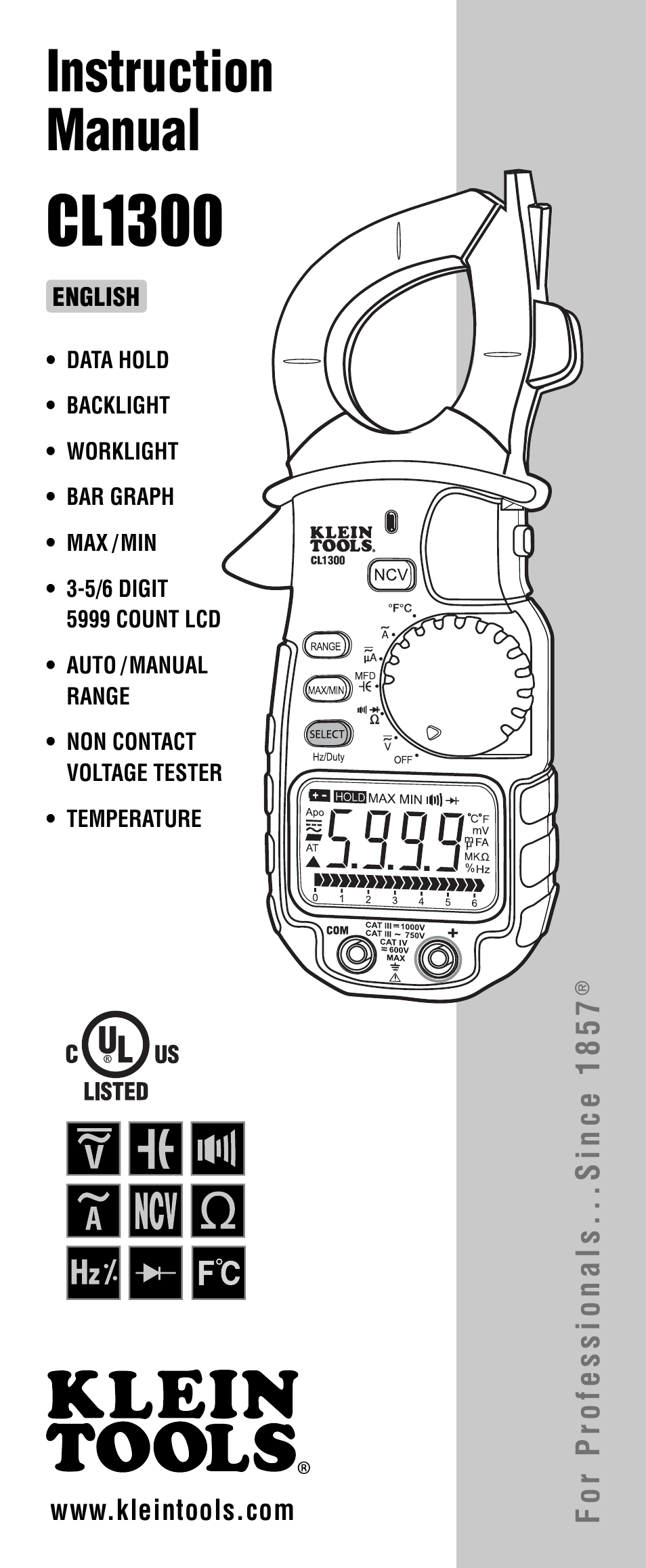 Klein Tools CL1300 User Manual | 24 pages