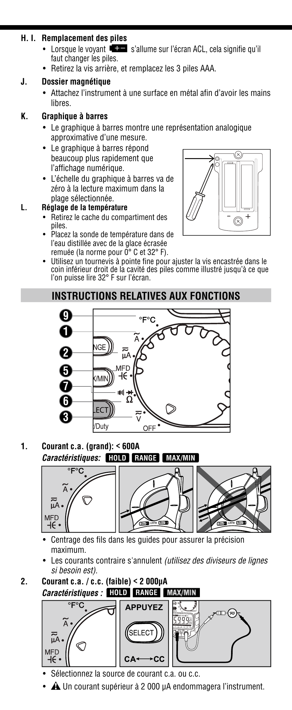 Instructions relatives aux fonctions | Klein Tools CL1300 User Manual | Page 20 / 24