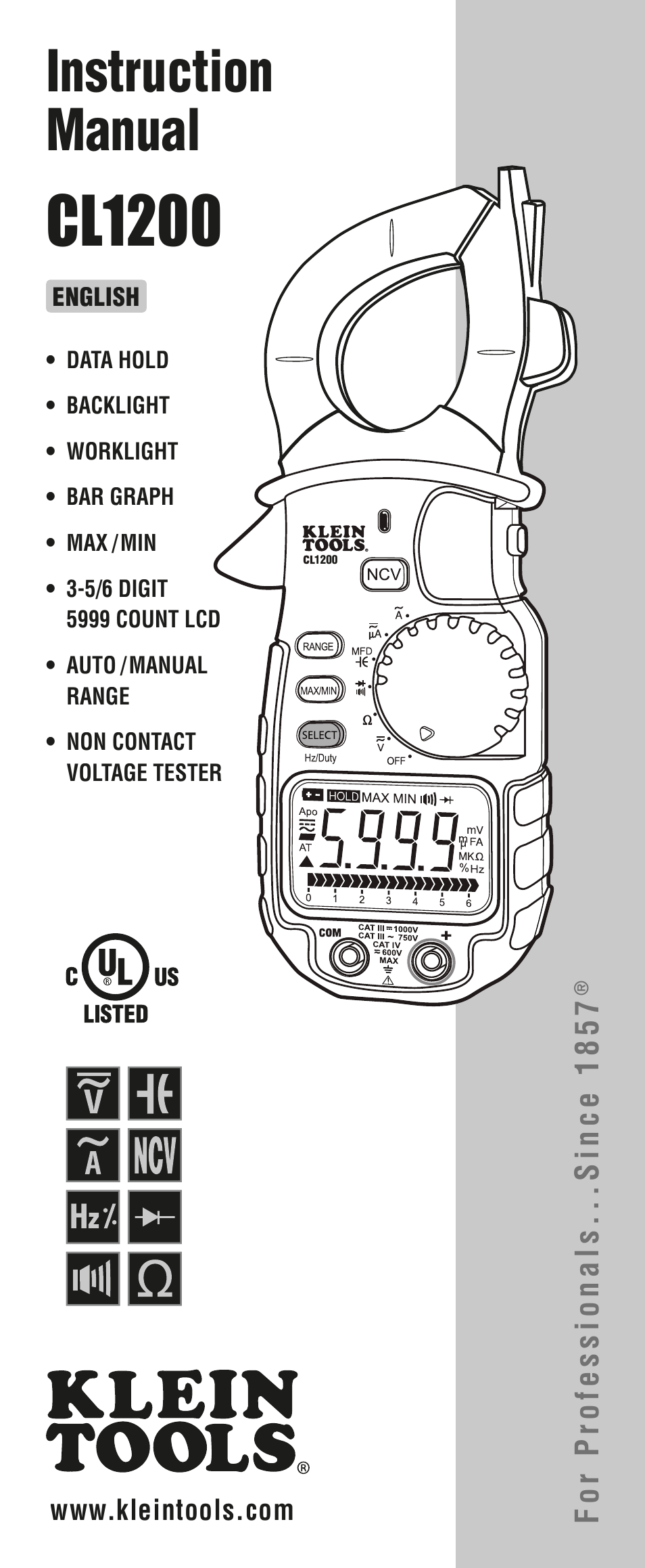 Klein Tools CL1200 User Manual | 24 pages