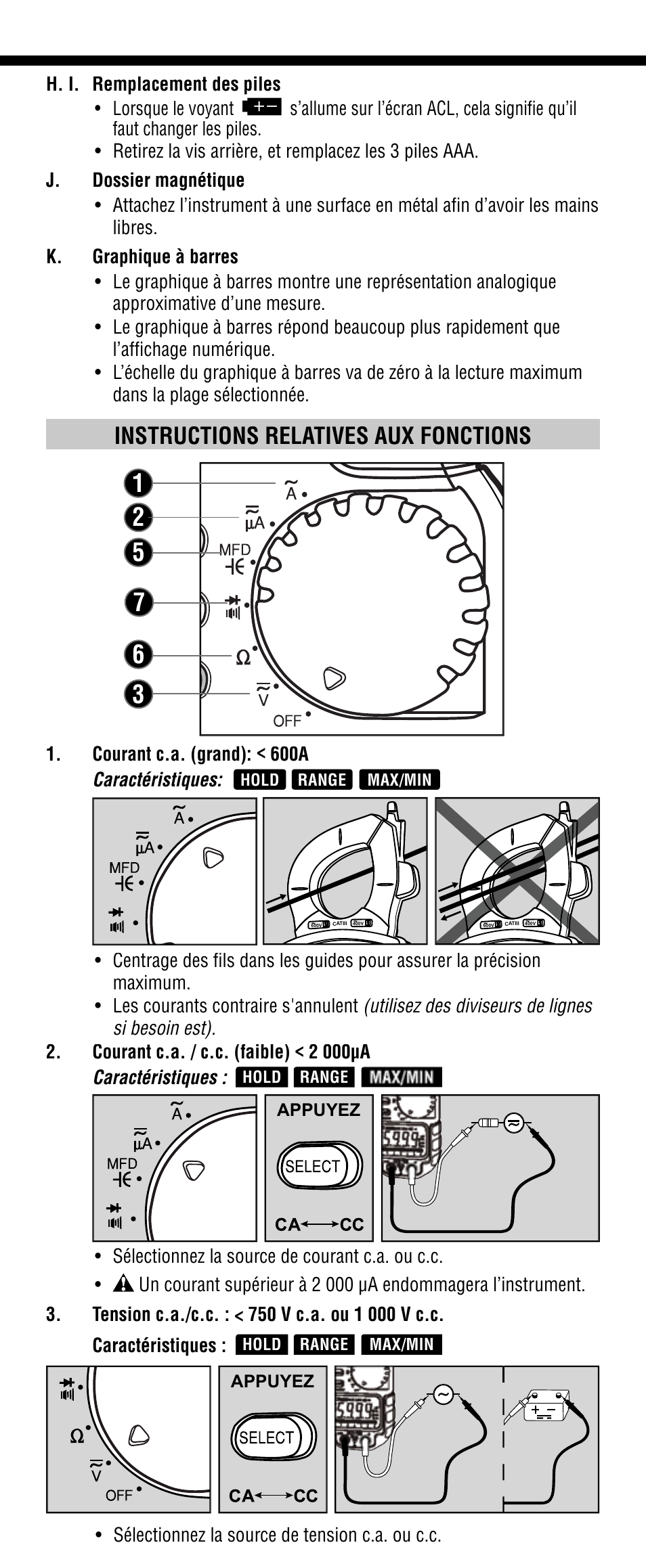 Instructions relatives aux fonctions | Klein Tools CL1200 User Manual | Page 20 / 24