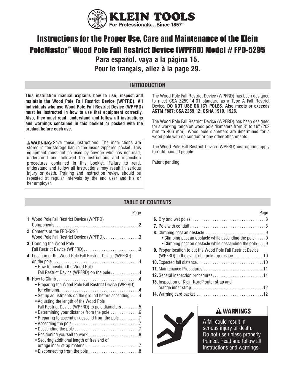 Klein Tools FPD-5295 User Manual | 44 pages