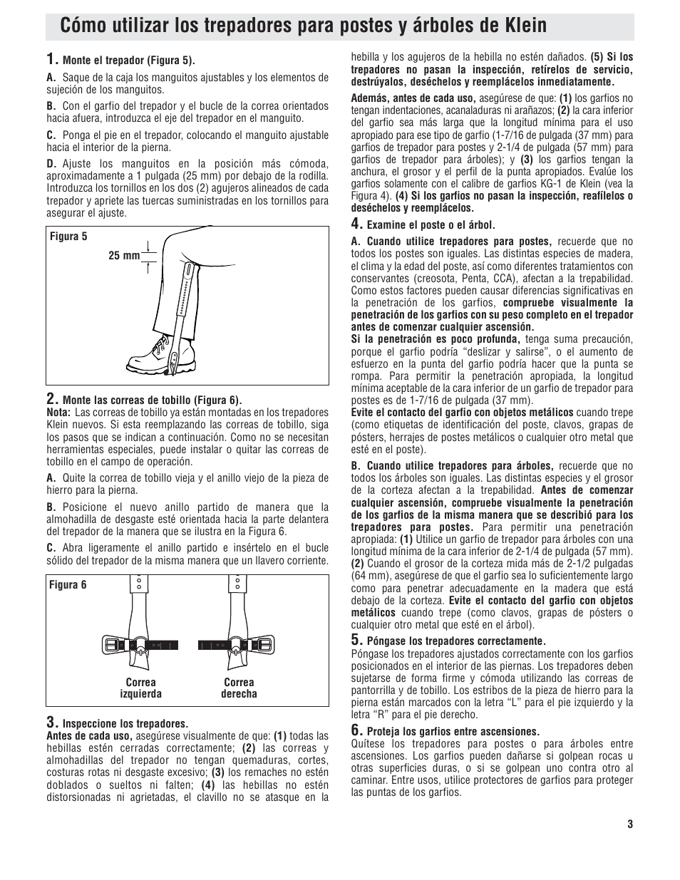 Klein Tools Pole and Tree Climbers, Including Gaff Sharpening User Manual | Page 11 / 16