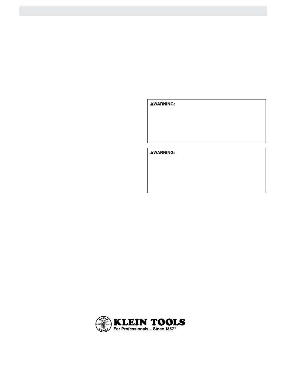 Cautions: pole & tree climbers | Klein Tools Pole and Tree Climbers, Including Gaff Sharpening User Manual | Page 8 / 16