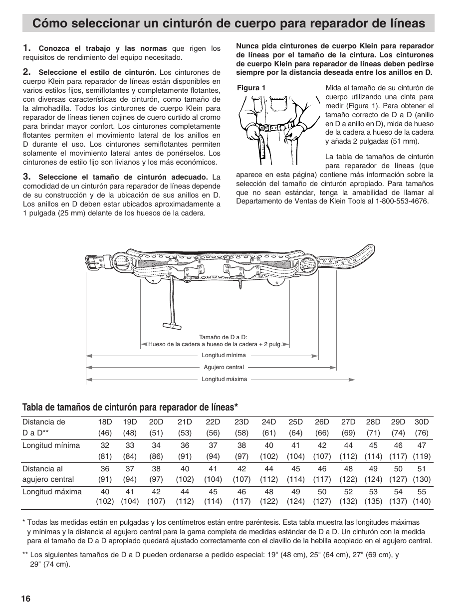 Klein Tools Linemans Body Belts and Positioning Straps User Manual | Page 16 / 36