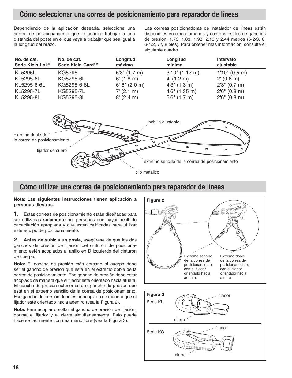 Klein Tools Linemans Body Belts and Positioning Straps User Manual | Page 18 / 36