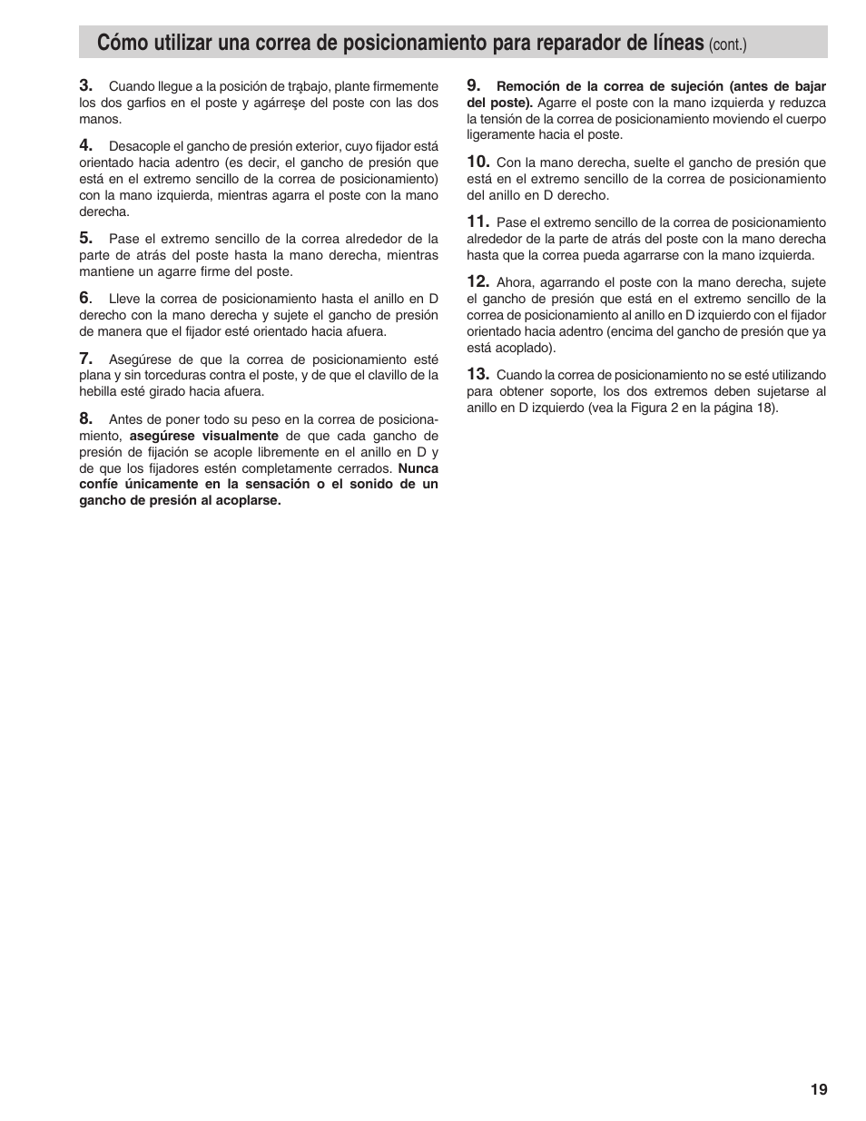 Klein Tools Linemans Body Belts and Positioning Straps User Manual | Page 19 / 36