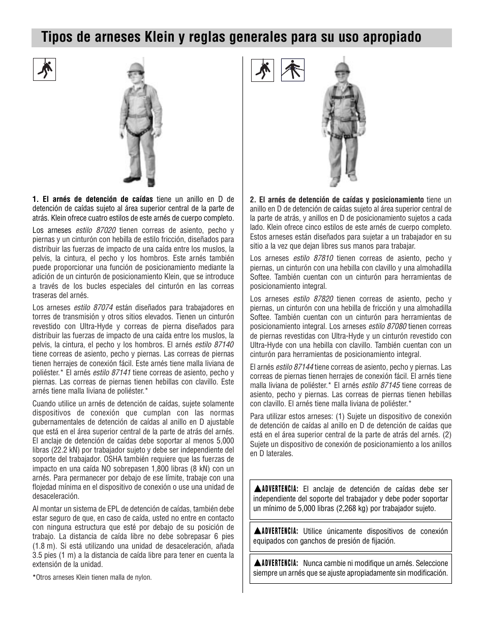 Klein Tools Harnesses User Manual | Page 33 / 48
