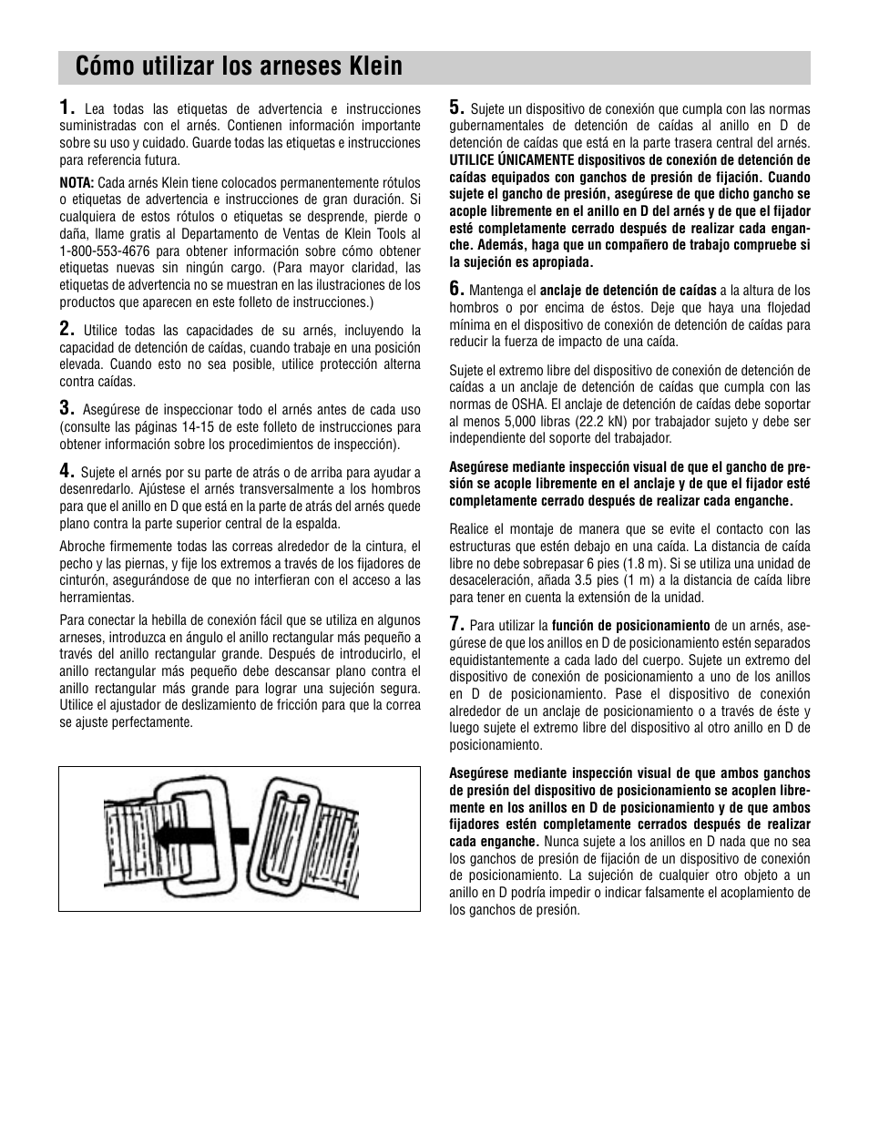 Cómo utilizar los arneses klein | Klein Tools Harnesses User Manual | Page 40 / 48