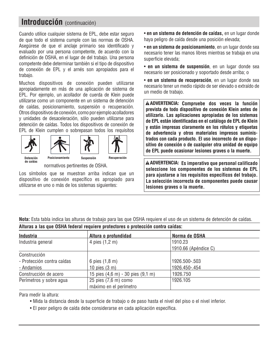 Introducción | Klein Tools Occupational Protective Connecting Devices User Manual | Page 18 / 32