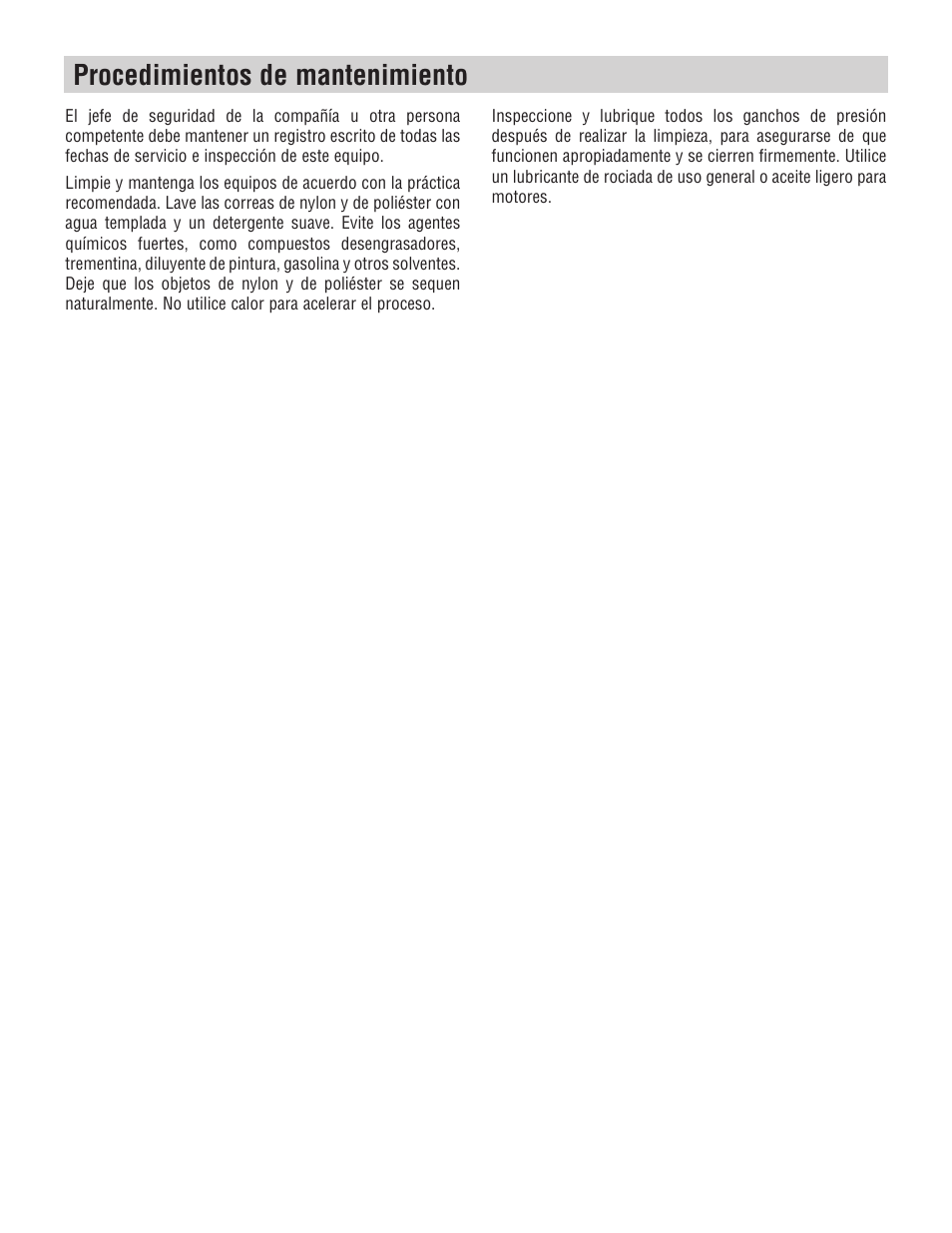 Procedimientos de mantenimiento | Klein Tools Occupational Protective Connecting Devices User Manual | Page 28 / 32