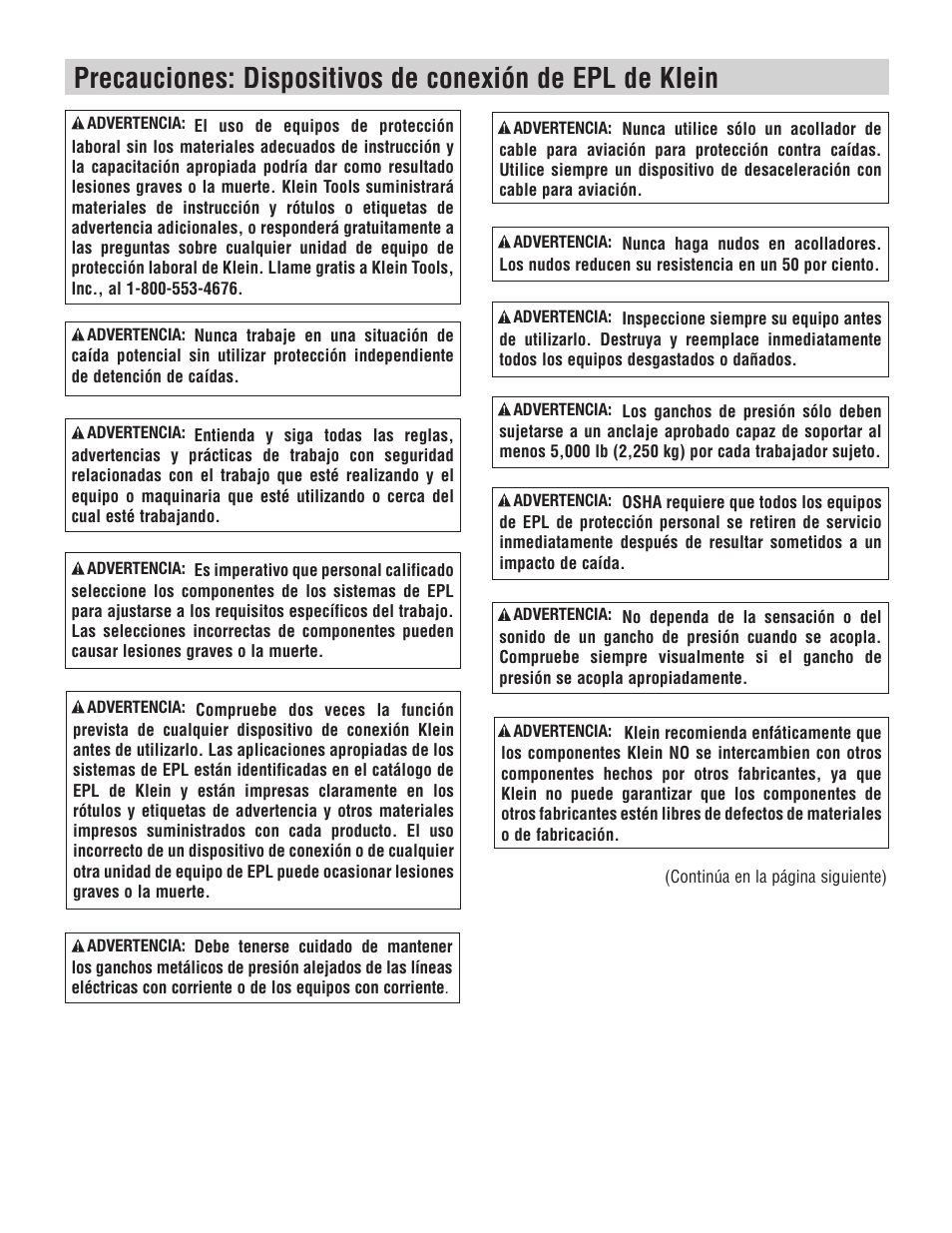 Klein Tools Occupational Protective Connecting Devices User Manual | Page 29 / 32