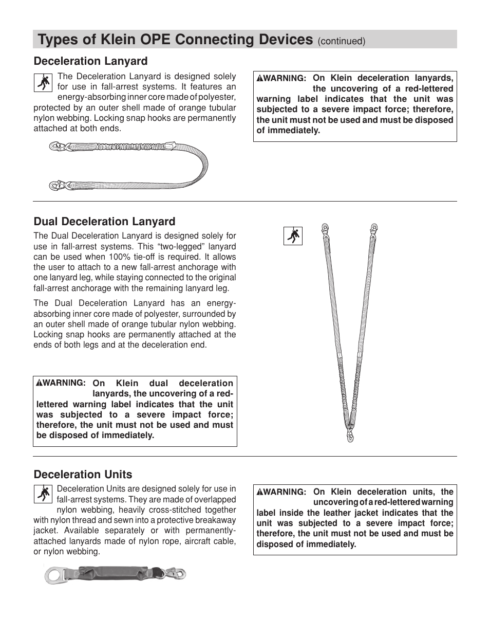 Types of klein ope connecting devices | Klein Tools Occupational Protective Connecting Devices User Manual | Page 4 / 32