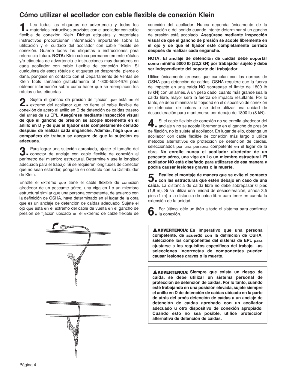 Klein Tools Lanyard with Wire Pigtail Connector User Manual | Page 10 / 12