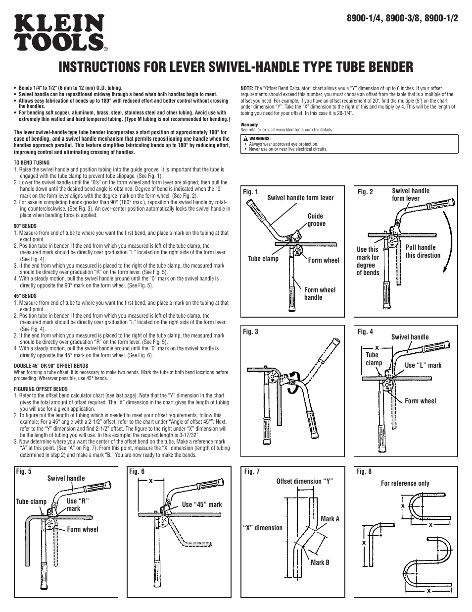 Klein Tools 8900-1/4 User Manual | 4 pages