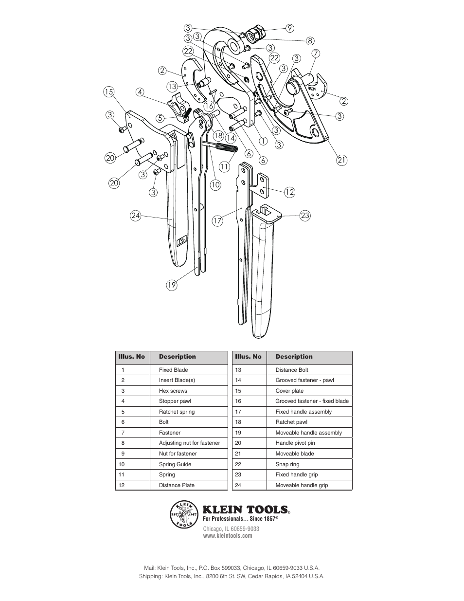 63800acsr-acsr-ratcht-cable-cutter-parts-breakout | Klein Tools 63800ACSR User Manual | Page 3 / 4