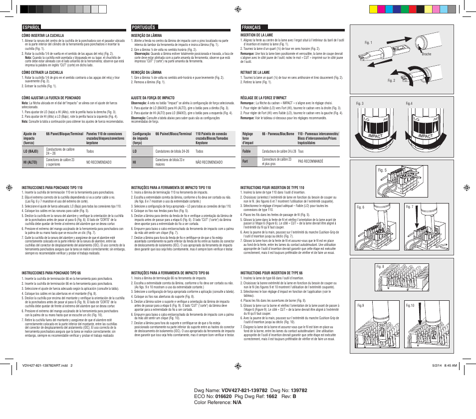 Español, Português, Français | Cu t | Klein Tools VDV427-822 User Manual | Page 2 / 2