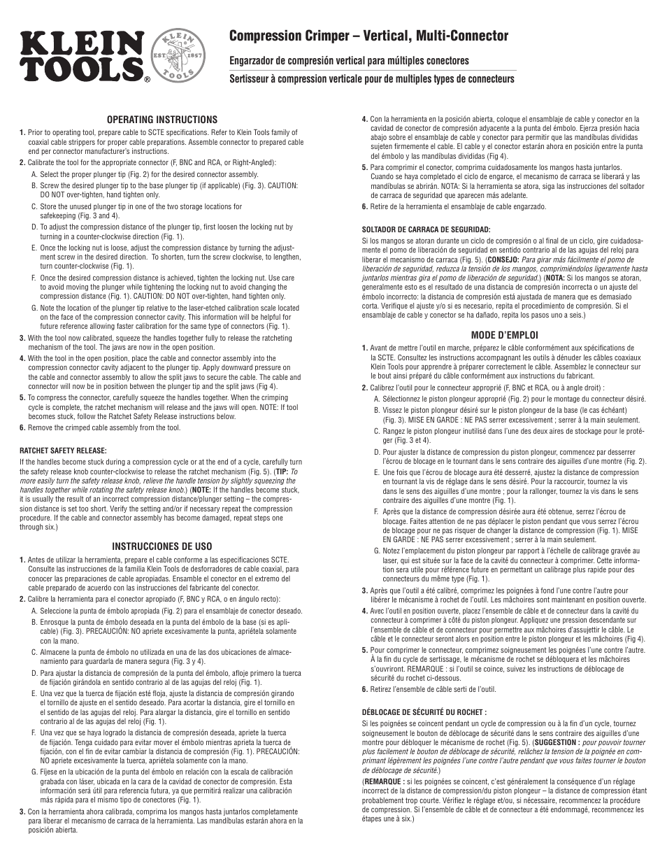 Klein Tools VDV211-007 User Manual | 2 pages