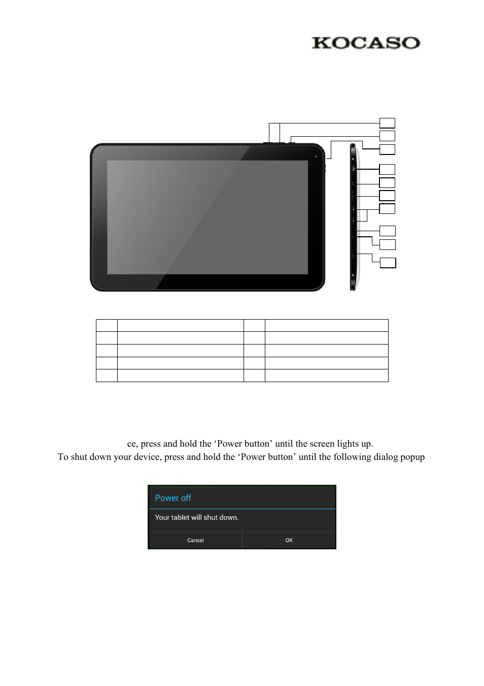 0 product basics, 1 buttons and connections, 2 start up and shut down | KOCASO M1066 User Manual | Page 3 / 14