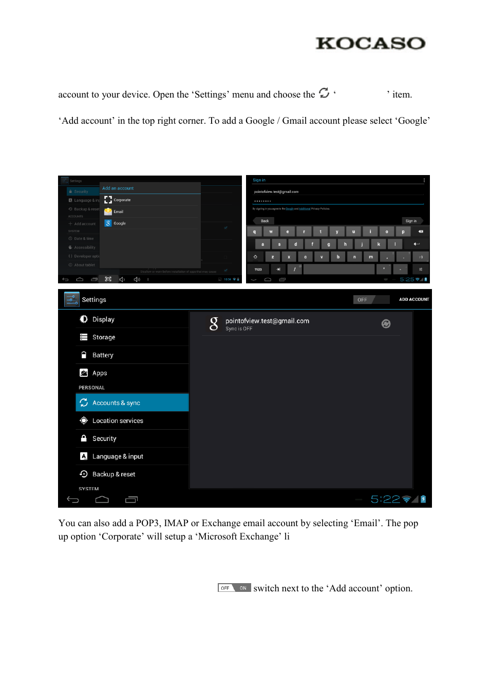 4 add an account | KOCASO M1066 User Manual | Page 8 / 14