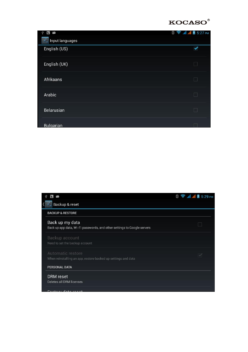 15 backup and reset | KOCASO M6200 User Manual | Page 41 / 61